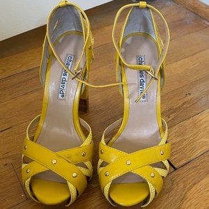 Never Worn Charles David yellow platform heels sz 5